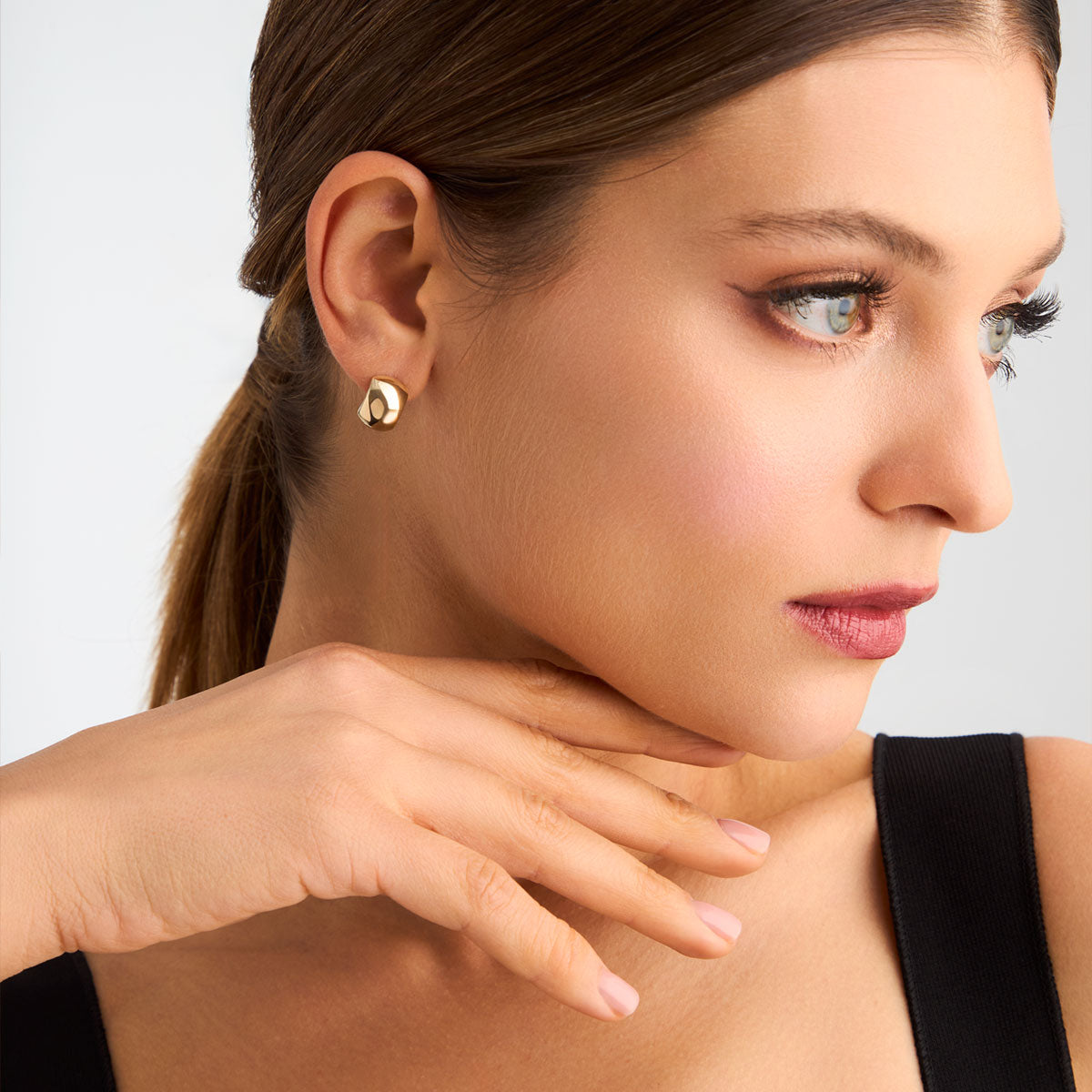 Kolczyki złote - półokrągłe