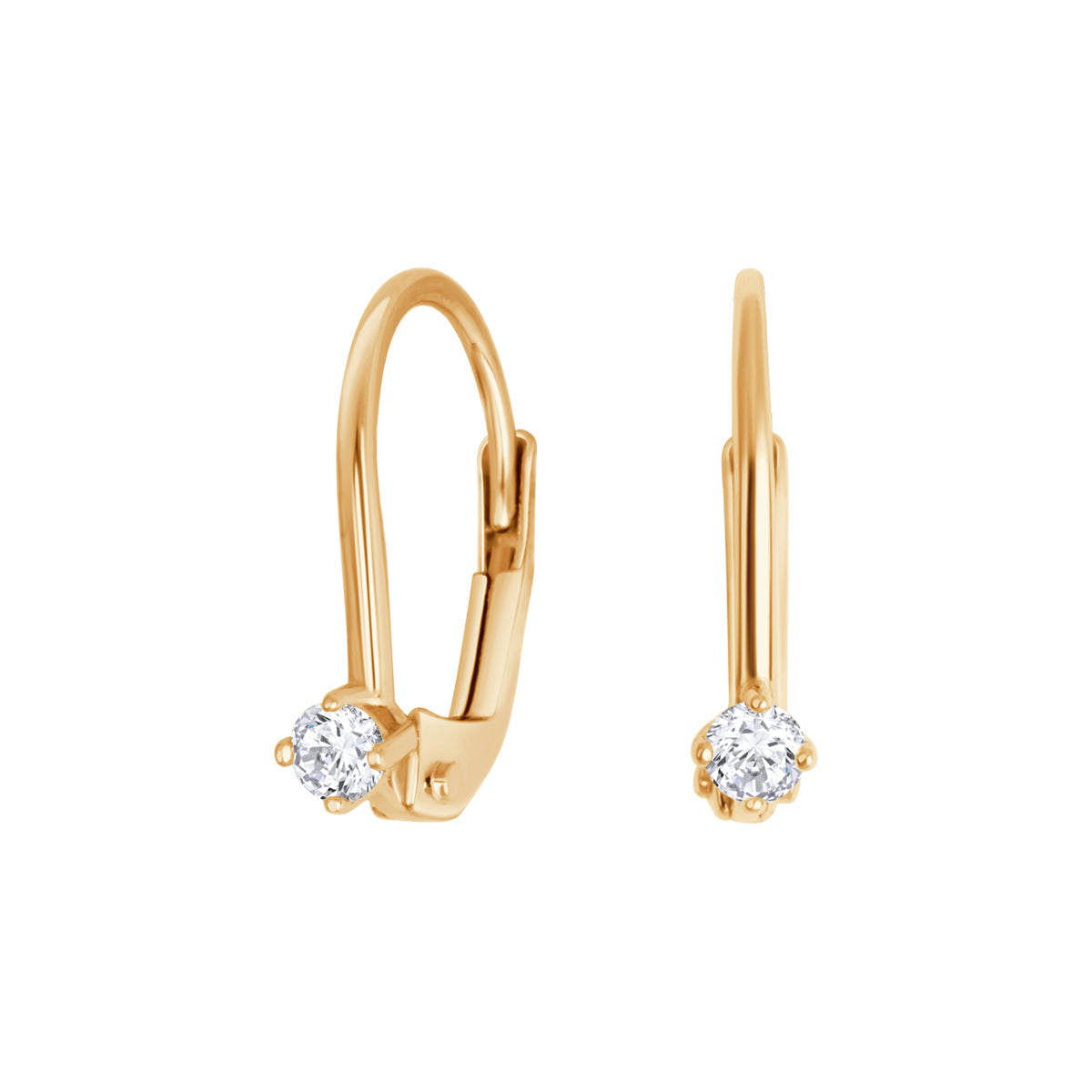 Kolczyki złote wiszące z diamentami