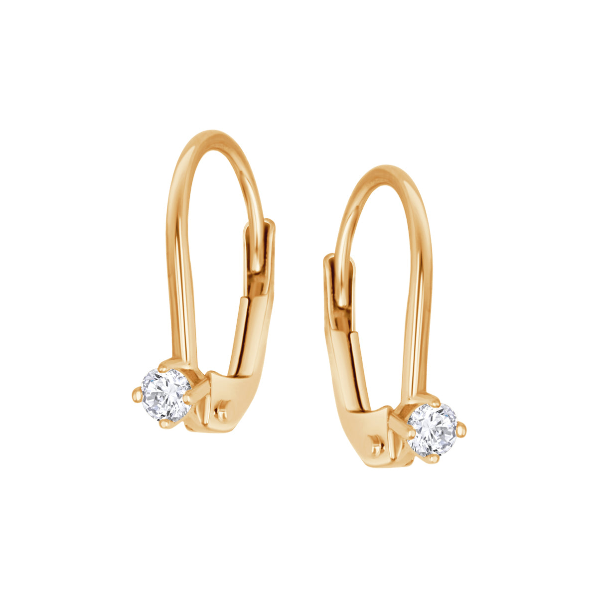 Kolczyki złote wiszące z diamentami