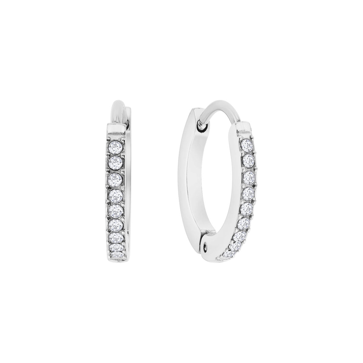 Kolczyki stalowe ze szklanymi kamieniami - koła - Moderno