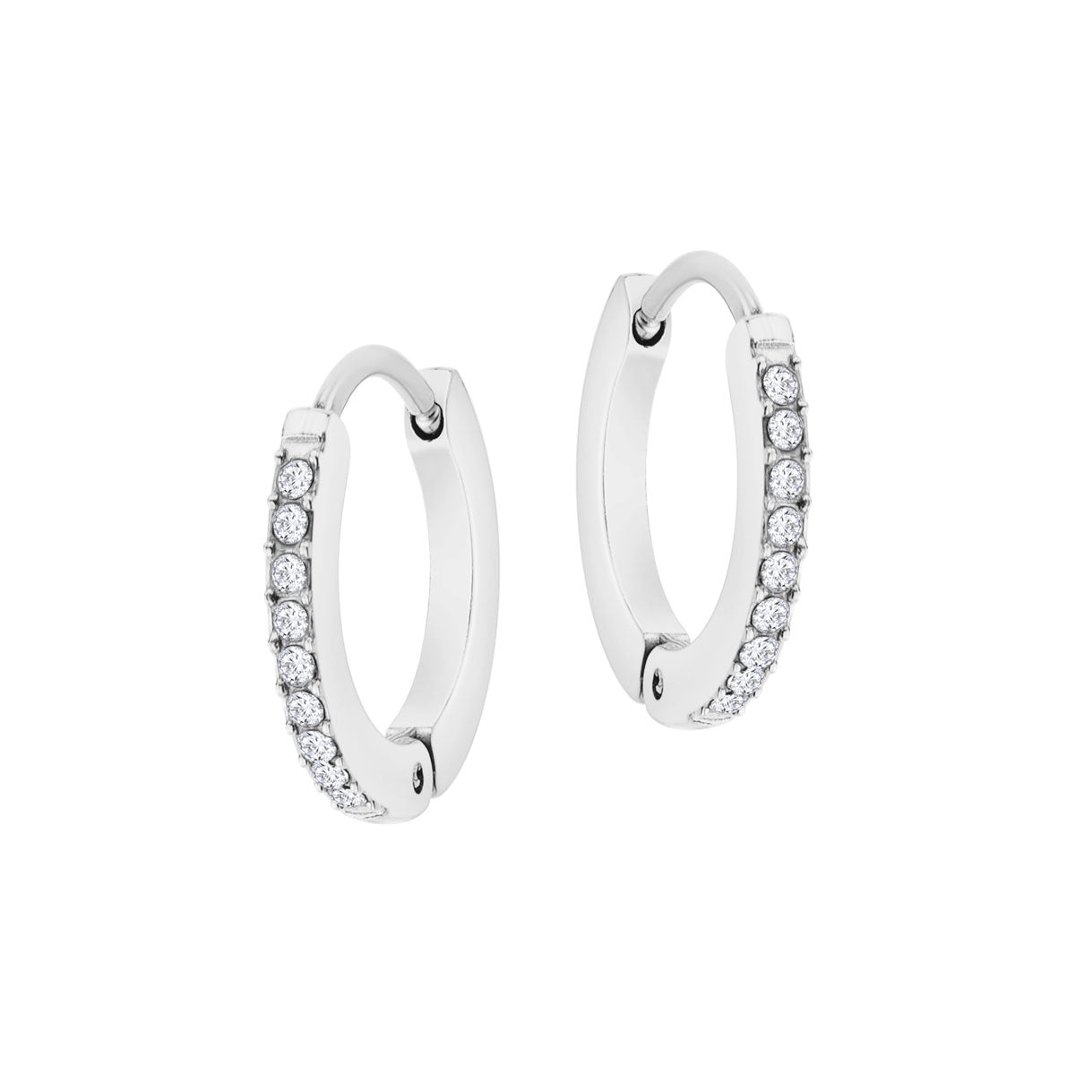 Kolczyki stalowe ze szklanymi kamieniami - koła - Moderno