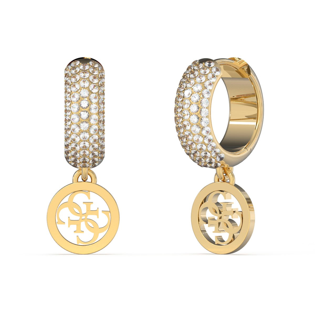 Kolczyki stalowe - wiszące - koła - Guess Crazy