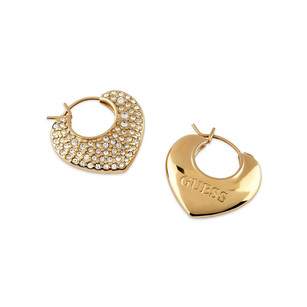 Kolczyki stalowe z cyrkoniami - serca - Guess Jewelery