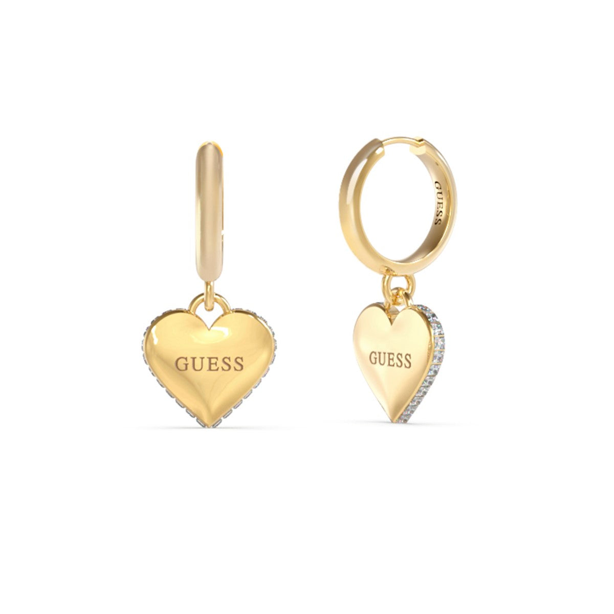 Kolczyki stalowe z cyrkoniami - serca - Guess Falling In Love