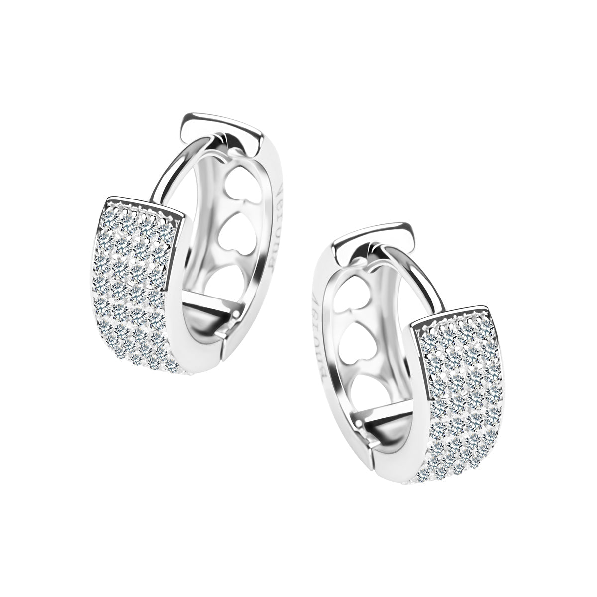 Kolczyki srebrne z cyrkoniami - koła - Verona