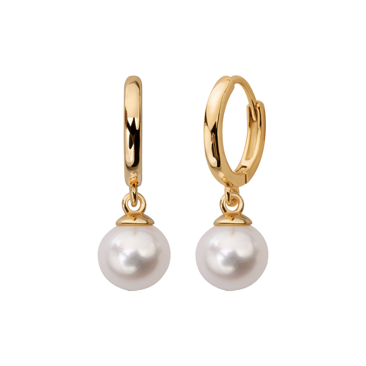 Kolczyki srebrne pozłacane z perłami - Verona