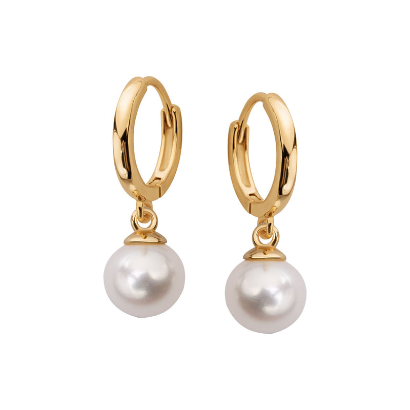 Kolczyki srebrne pozłacane z perłami