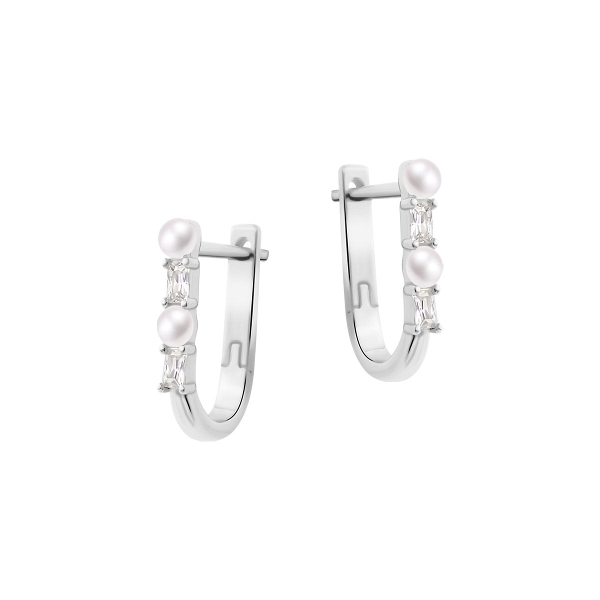 Kolczyki srebrne z perłami i cyrkoniami - Verona