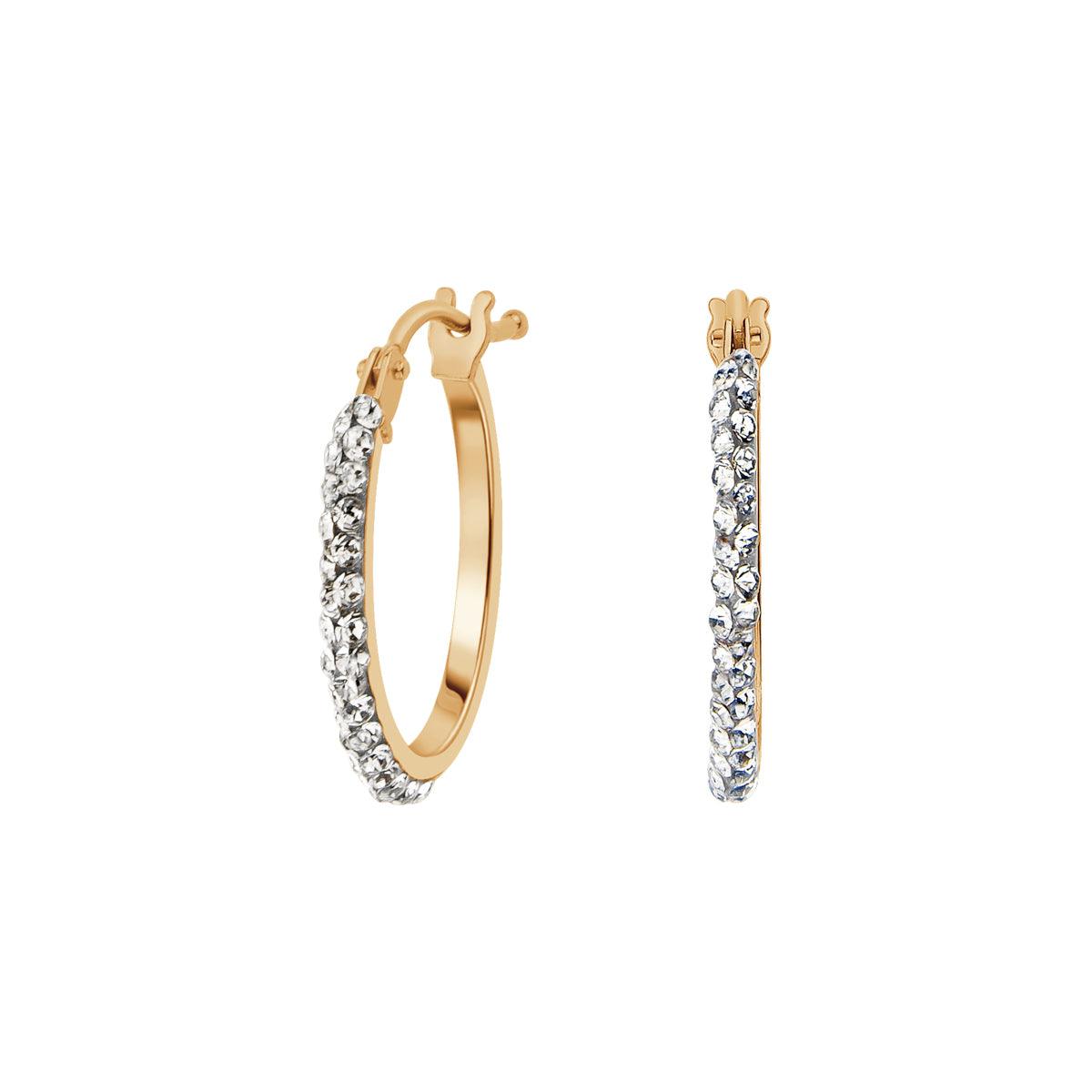 Kolczyki złote z czarnymi cyrkoniami - koła