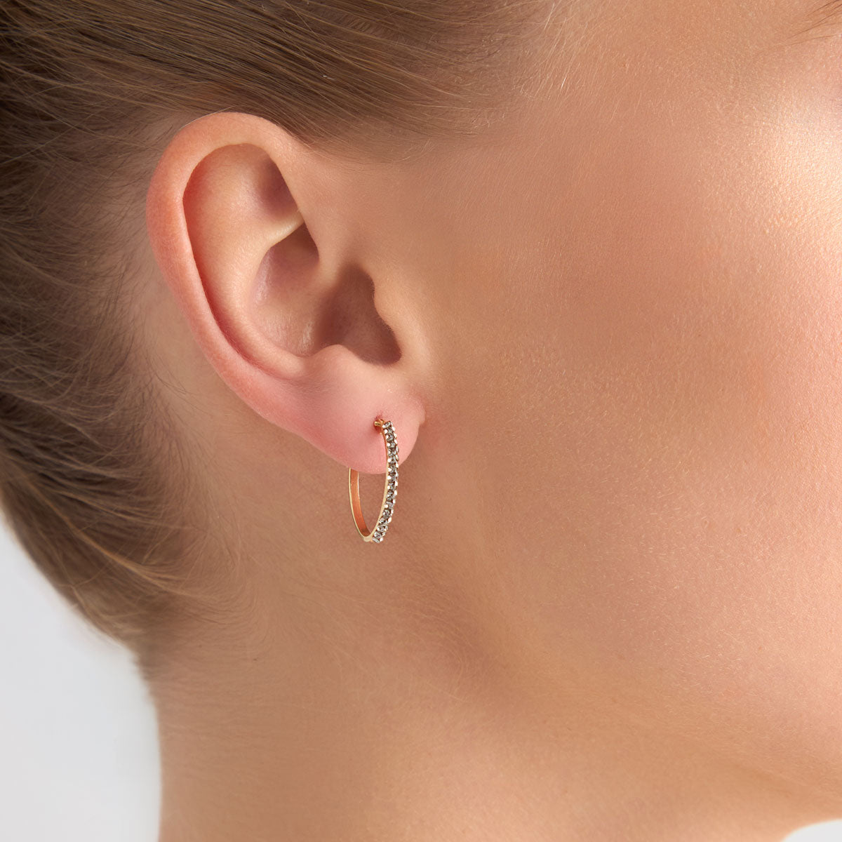 Kolczyki złote z czarnymi cyrkoniami - koła