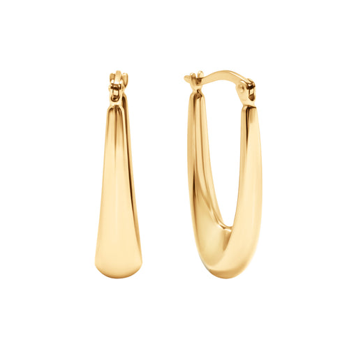 Kolczyki złote wiszące - owalne