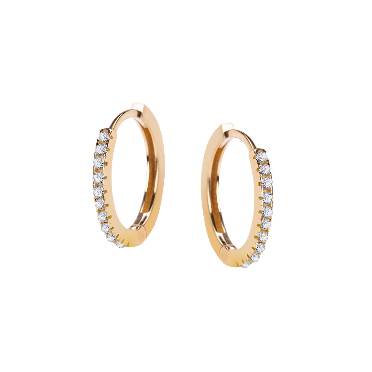 Kolczyki złote z cyrkoniami - koła