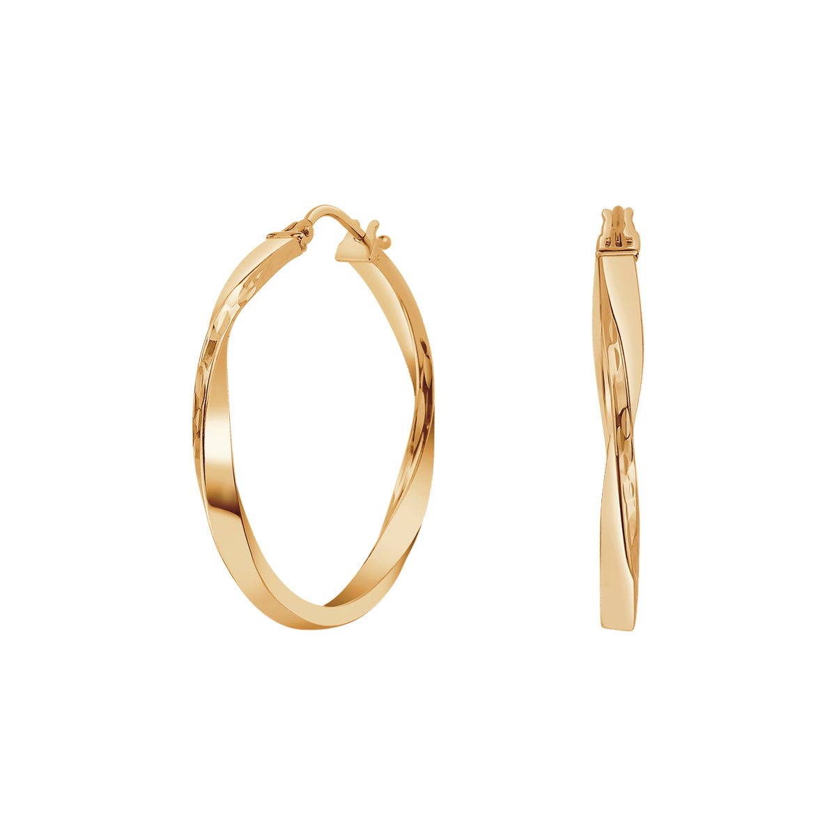 Kolczyki złote - przeplatane - koła