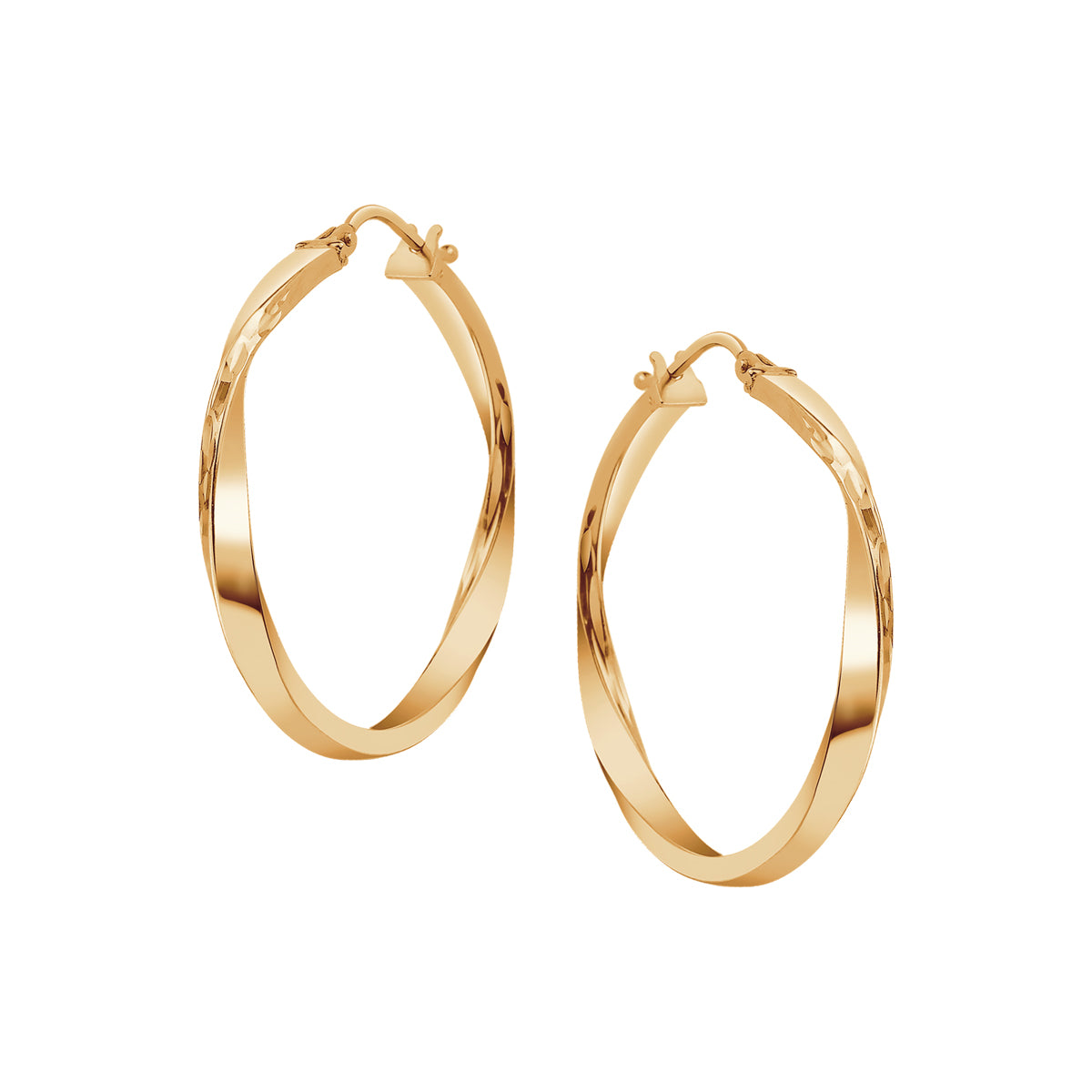 Kolczyki złote - przeplatane - koła