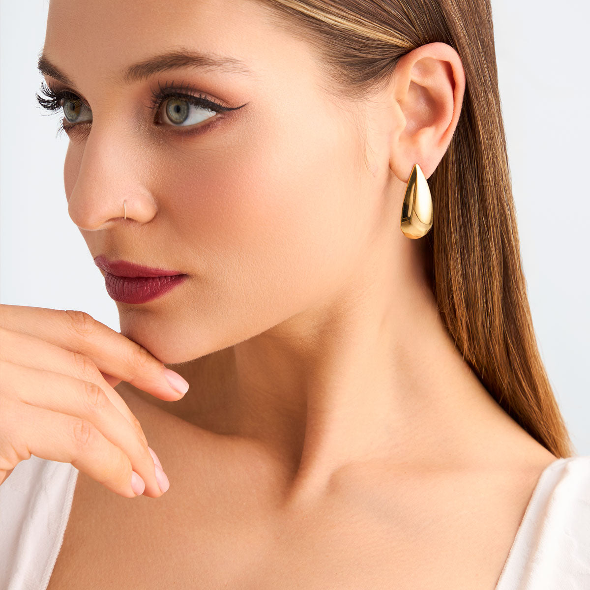 Kolczyki stalowe - łezki - Moderno