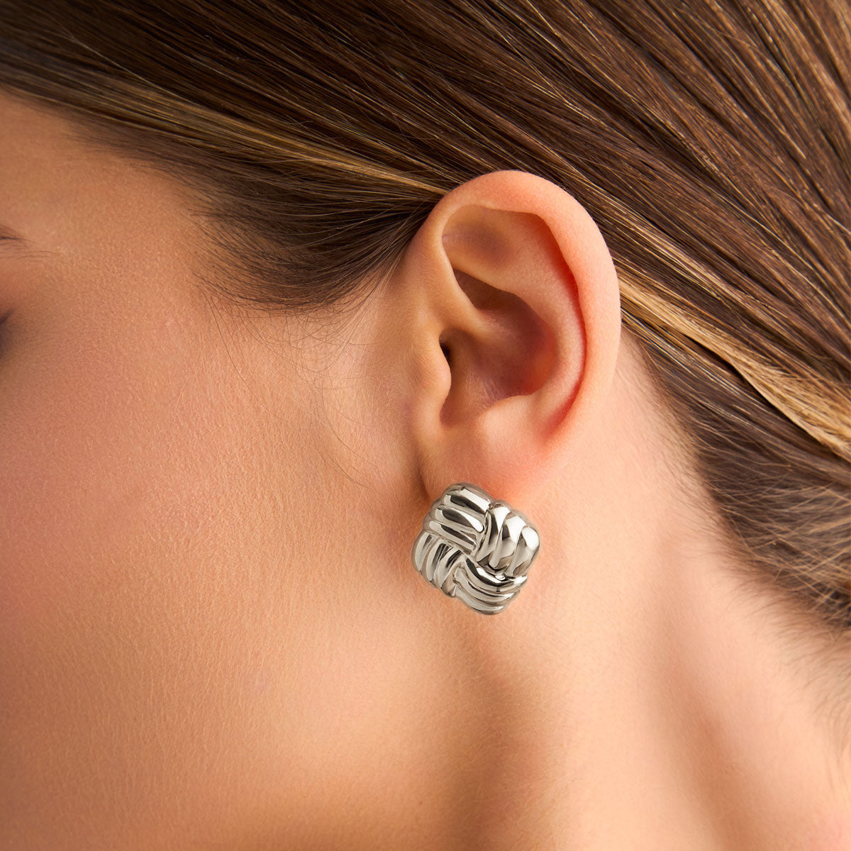 Kolczyki stalowe - plecione - Moderno - Verona