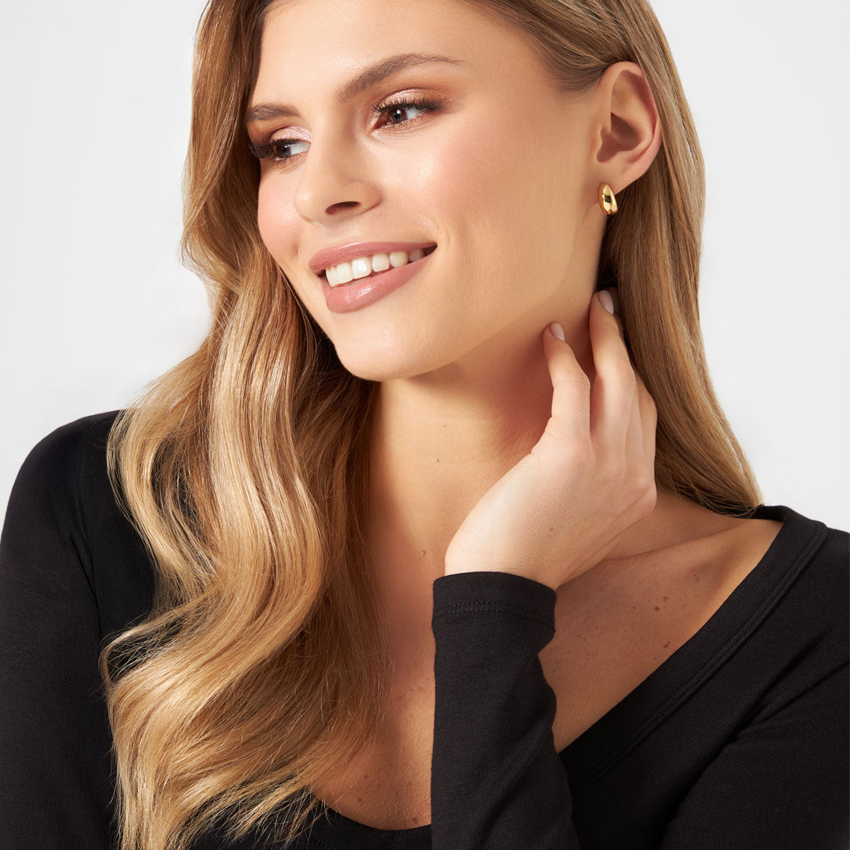 Kolczyki stalowe - półksiężyce - Moderno