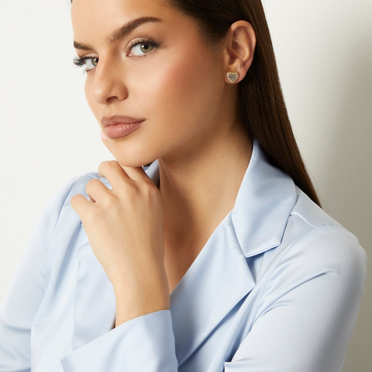 Kolczyki stalowe - serca - Guess Amami