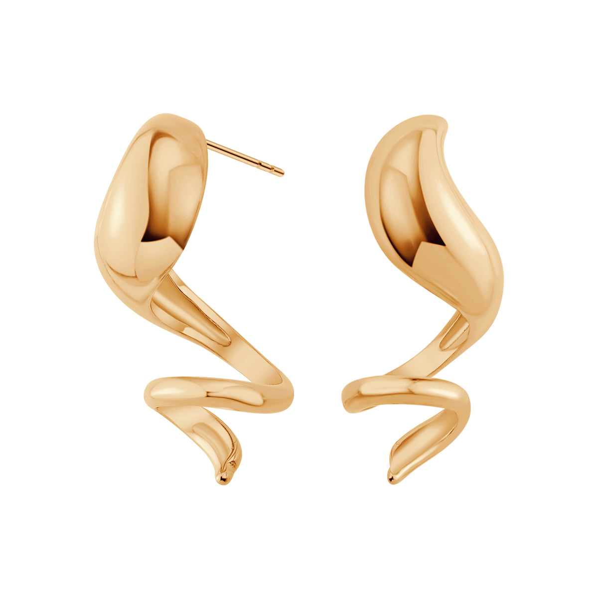 Kolczyki stalowe wiszące - spirale - Moderno