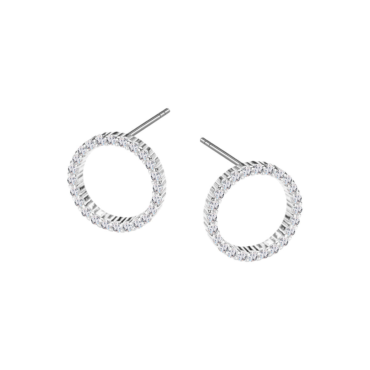 Kolczyki srebrne z cyrkoniami - koła - Verona