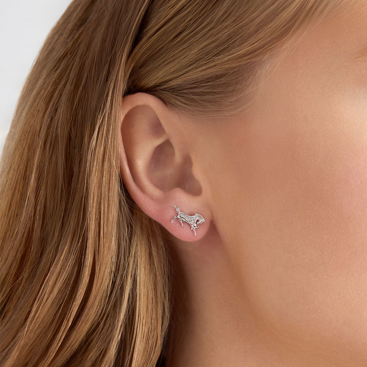 Kolczyki srebrne z cyrkoniami - konie - Bambini - Verona
