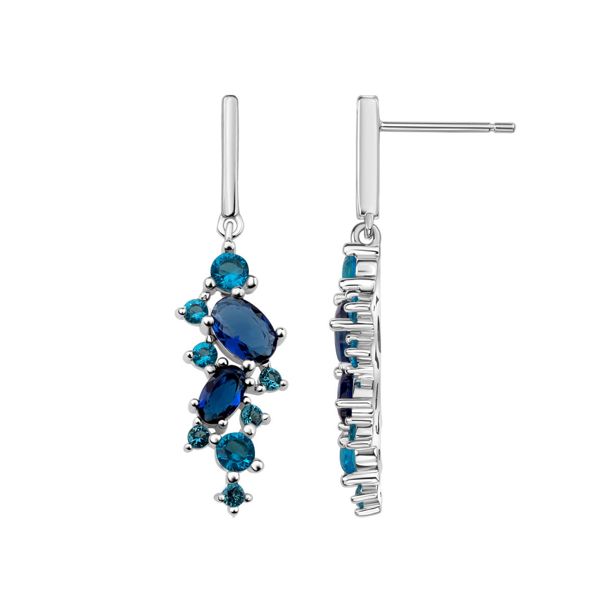 Kolczyki srebrne z cyrkoniami - Colore