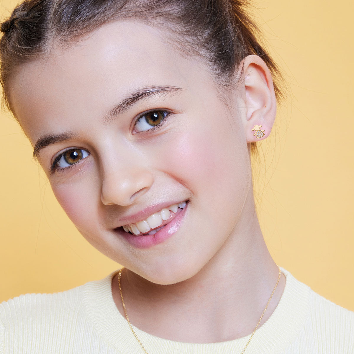 Kolczyki srebrne pozłacane z cyrkoniami - Bambini