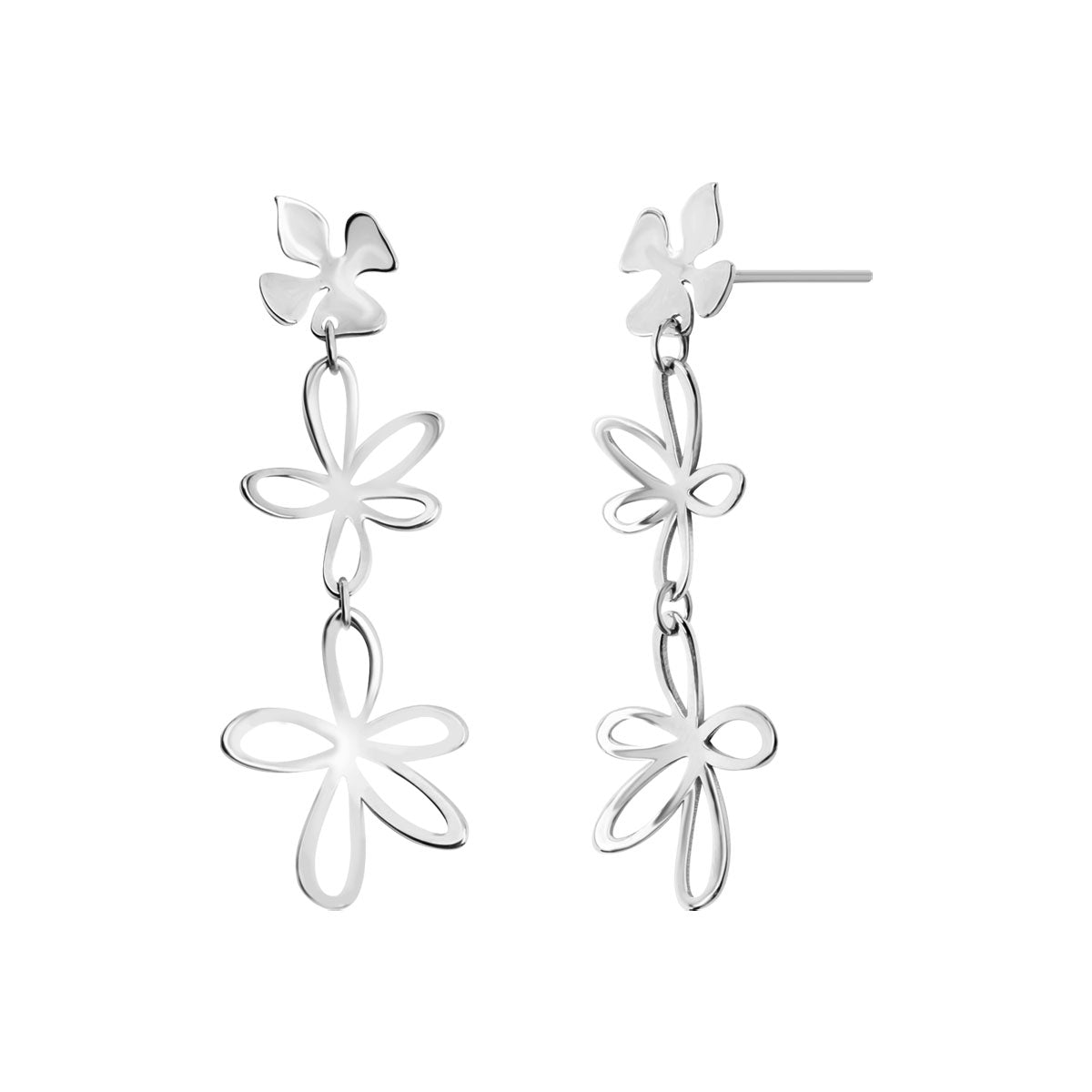 Kolczyki srebrne - kwiaty - Natura
