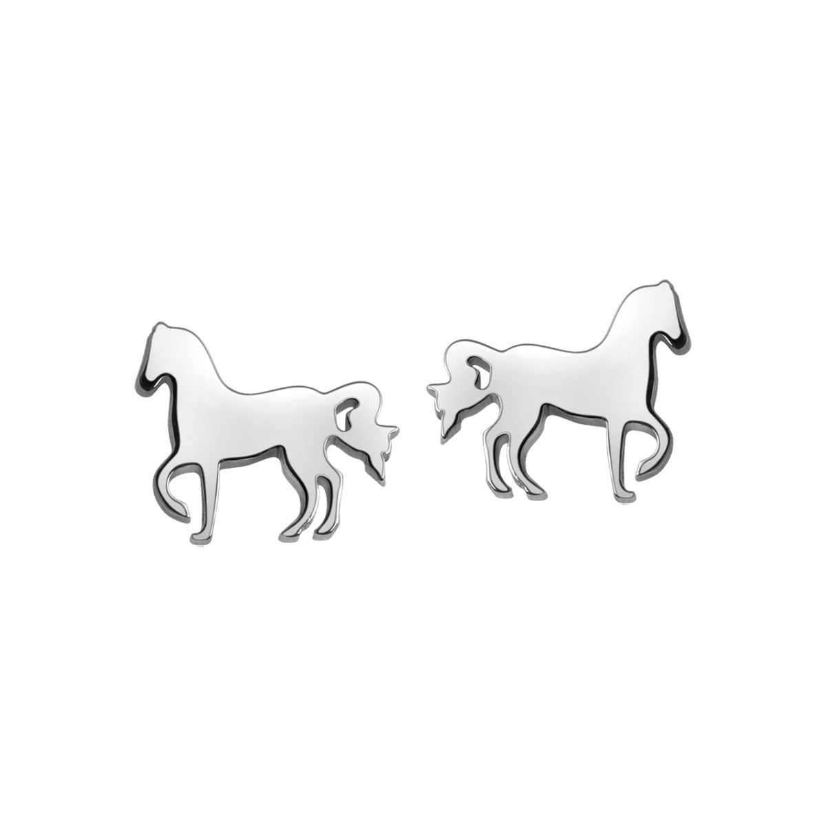 Kolczyki srebrne - konie - Bambini