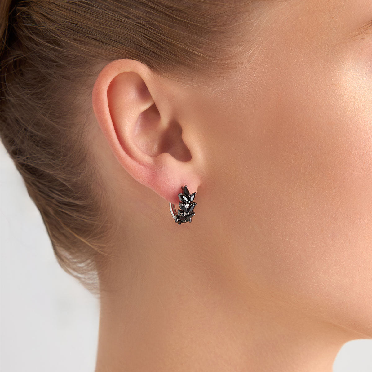 Kolczyki srebrne z czarnymi cyrkoniami