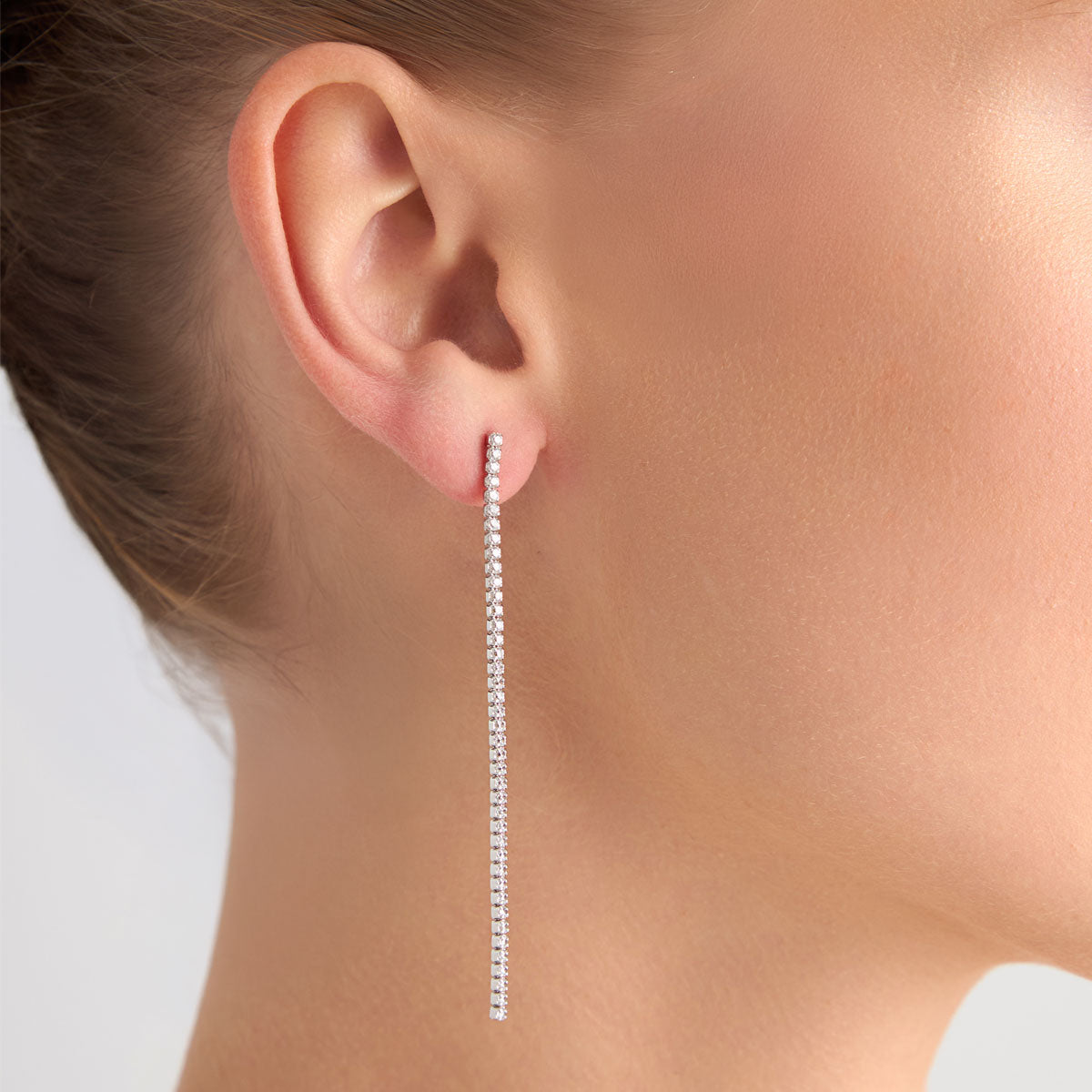 Kolczyki srebrne wiszące z cyrkoniami