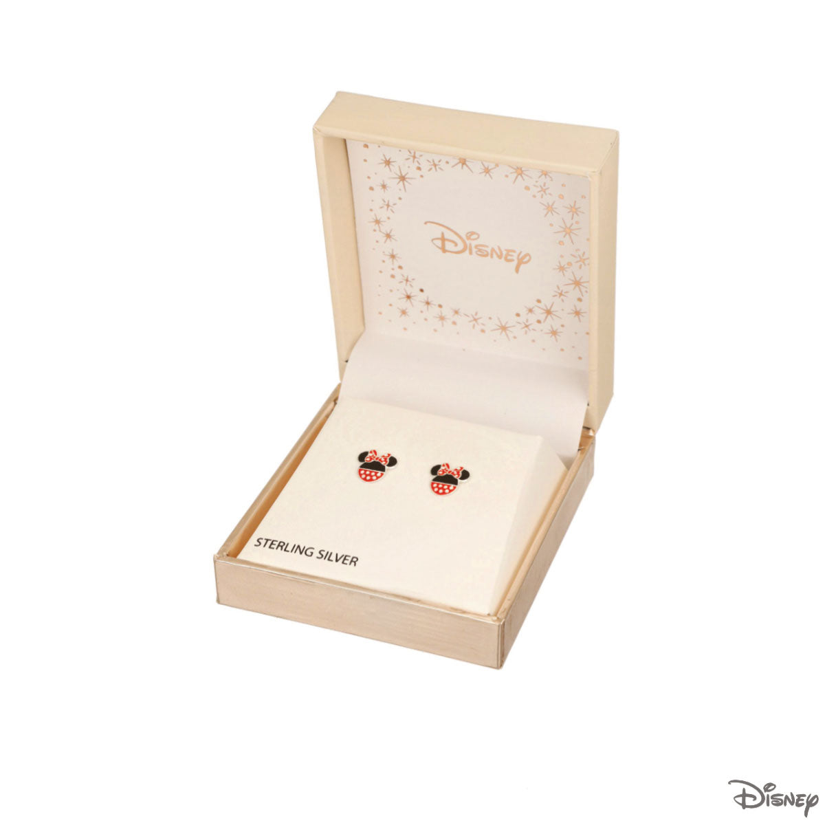 Kolczyki srebrne z kolorową emalią - Myszka Minnie - Disney