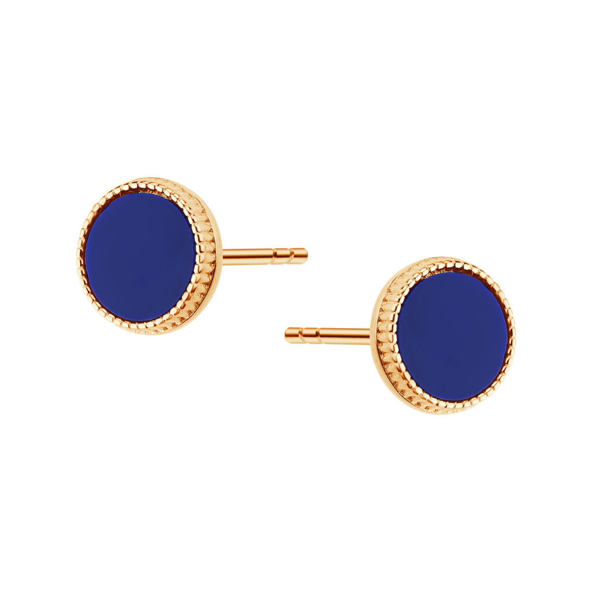 Kolczyki srebrne pozłacane z lapis lazuli - koła