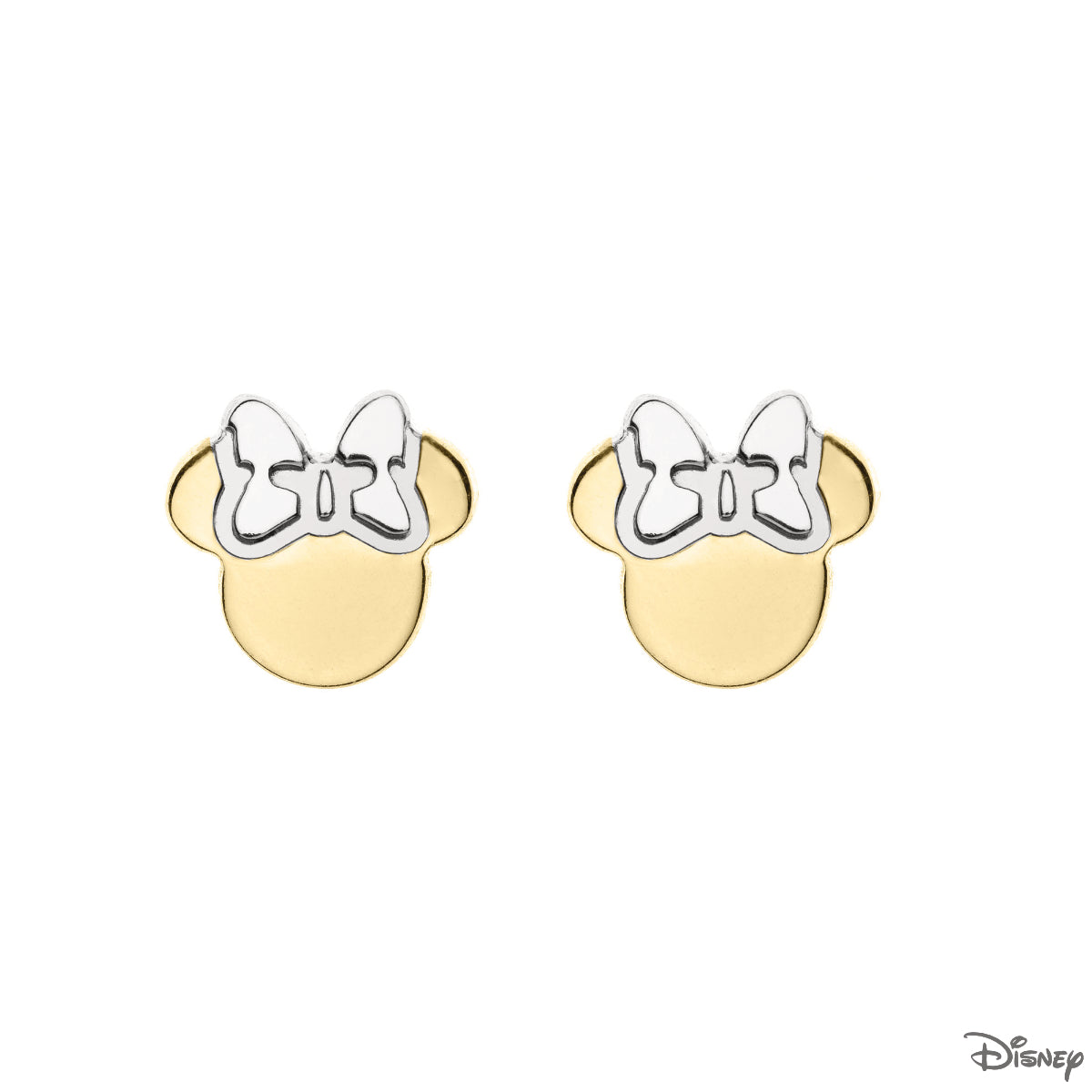Kolczyki srebrne pozłacane - kokardki - Myszka Minnie -Disney