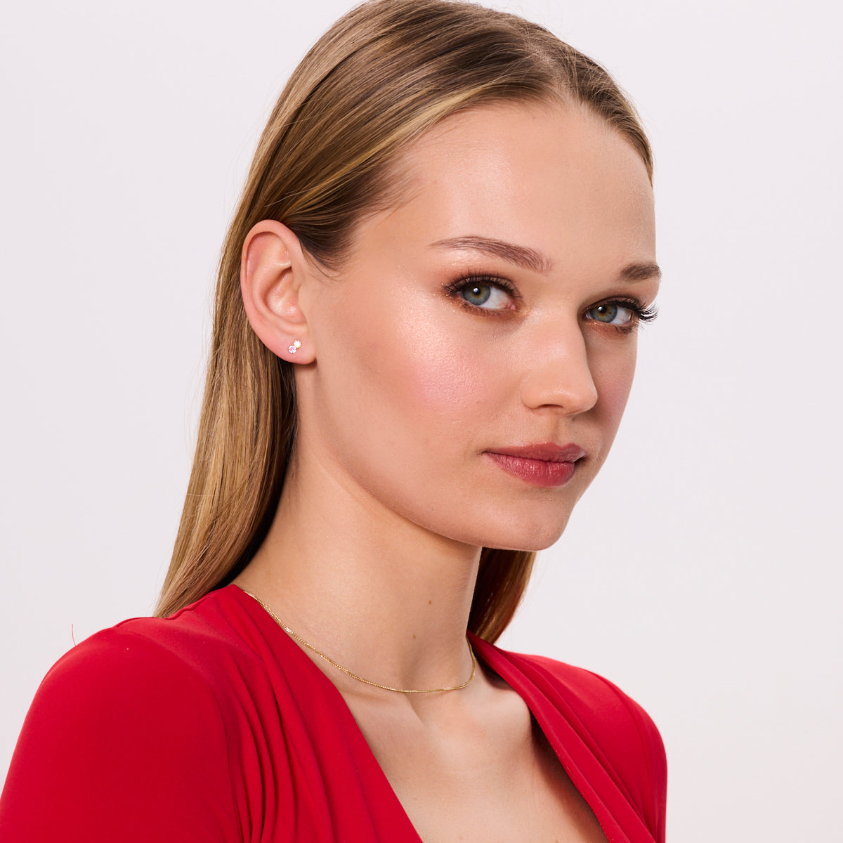 Kolczyki złote z kolorowymi cyrkoniami