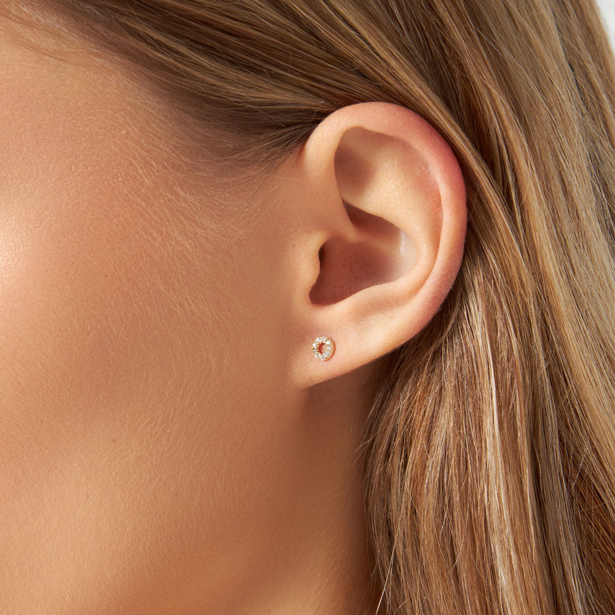 Kolczyki złote z cyrkoniami - koła