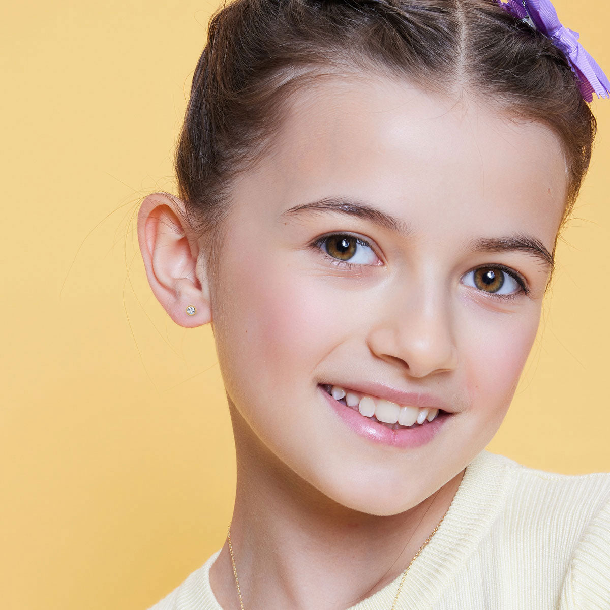 Kolczyki złote z cyrkoniami - Bambini