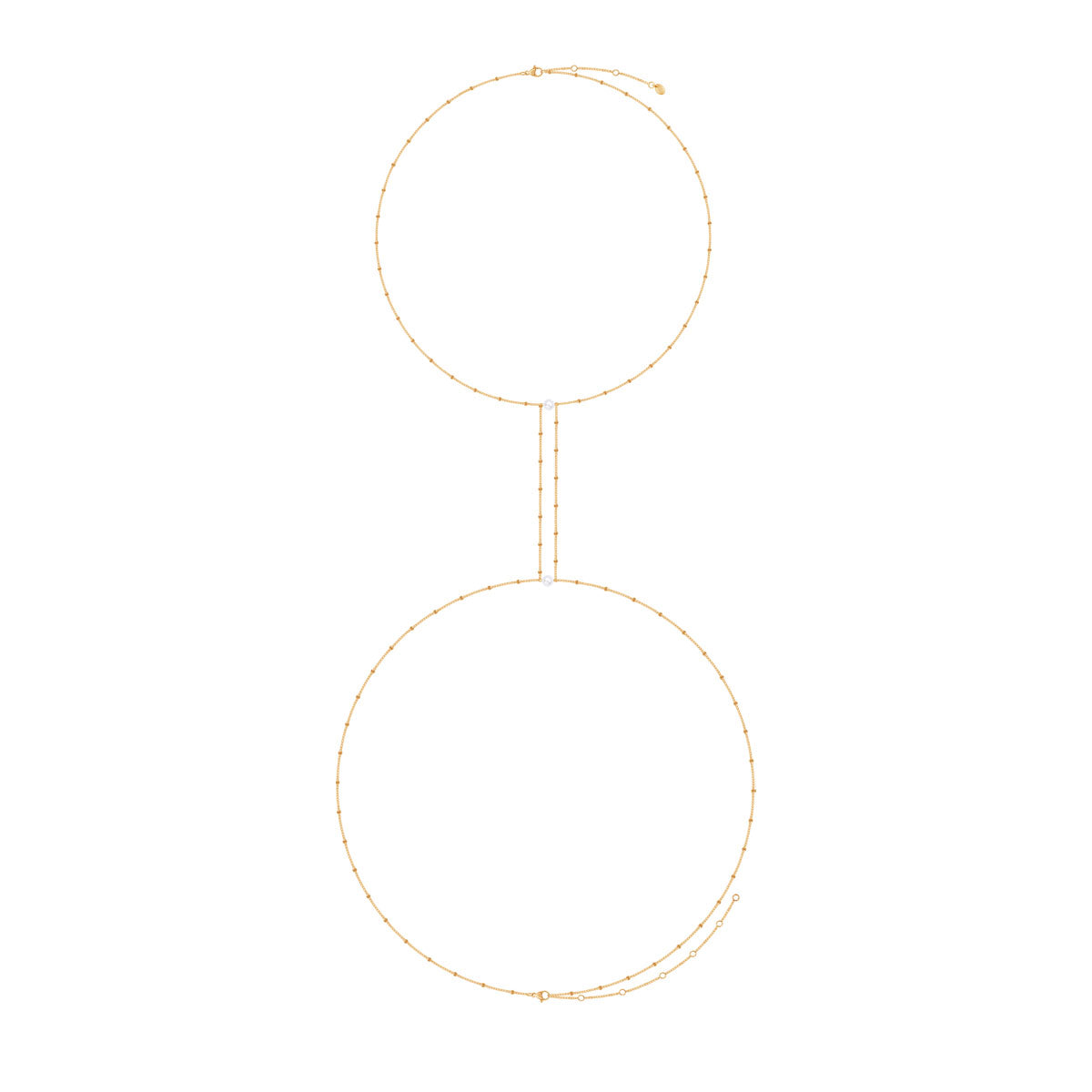 Naszyjnik na ciało ze stali z perłami - Moderno