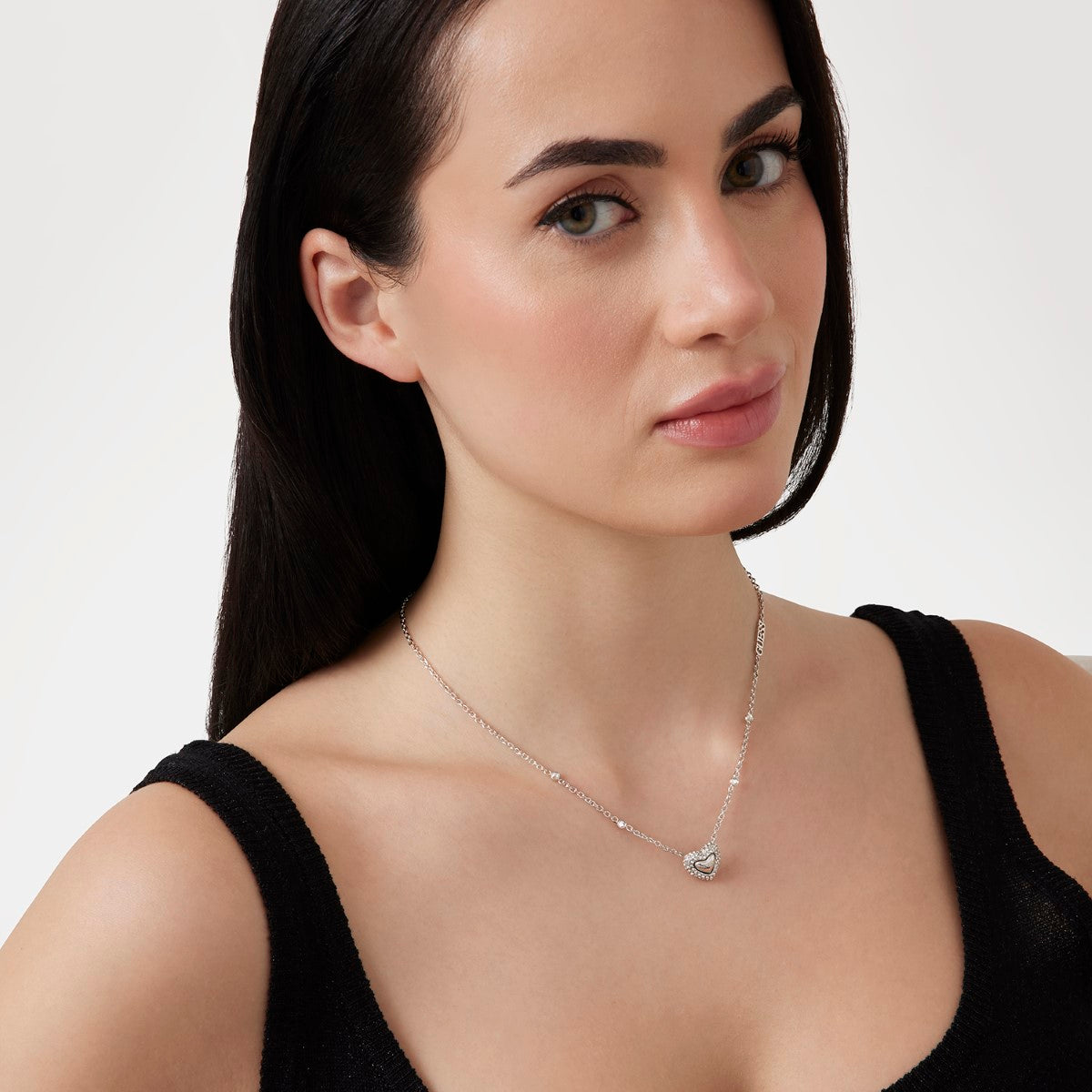 Naszyjnik stalowy - serce - Guess Beloved