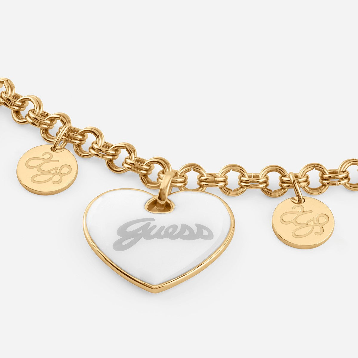 Naszyjnik stalowy - serce - Guess Vintage