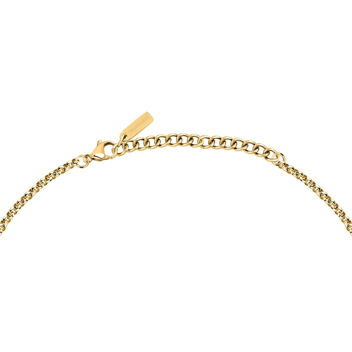 Naszyjnik stalowy z zielonym agatem - Trussardi T-Round