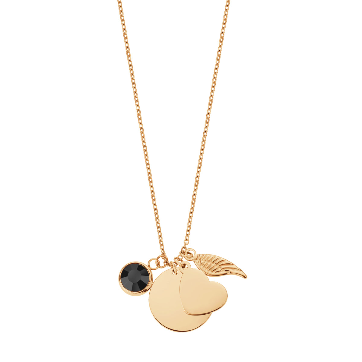 Naszyjnik stalowy - koło - serce - skrzydło - Moderno