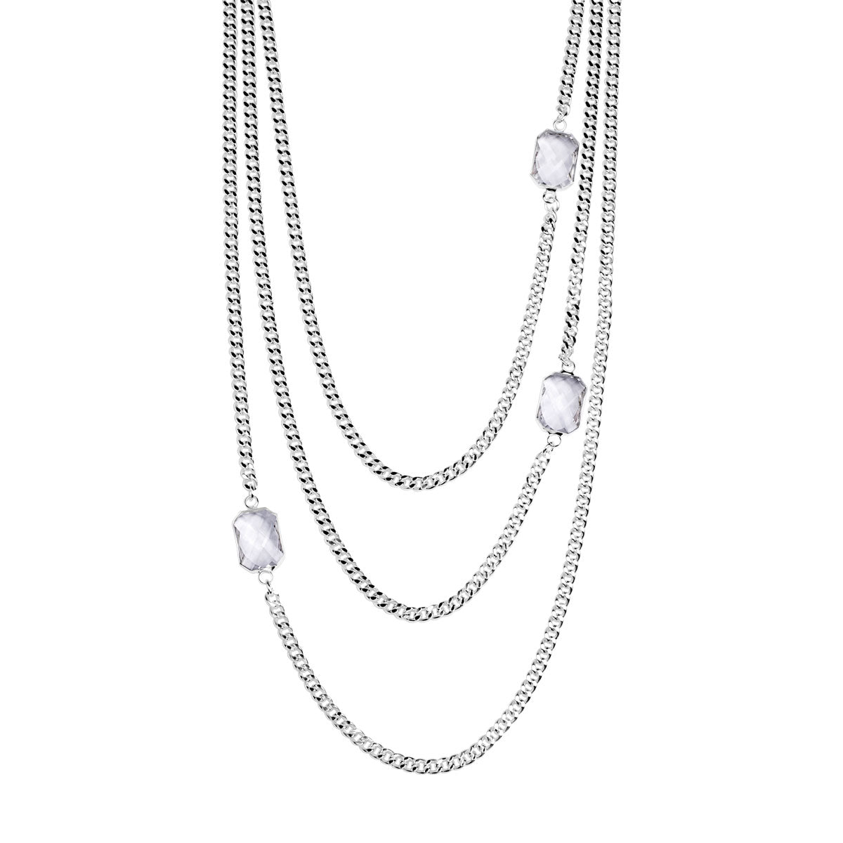 Naszyjnik z mosiądzu ze szklanymi kamieniami - Moderno