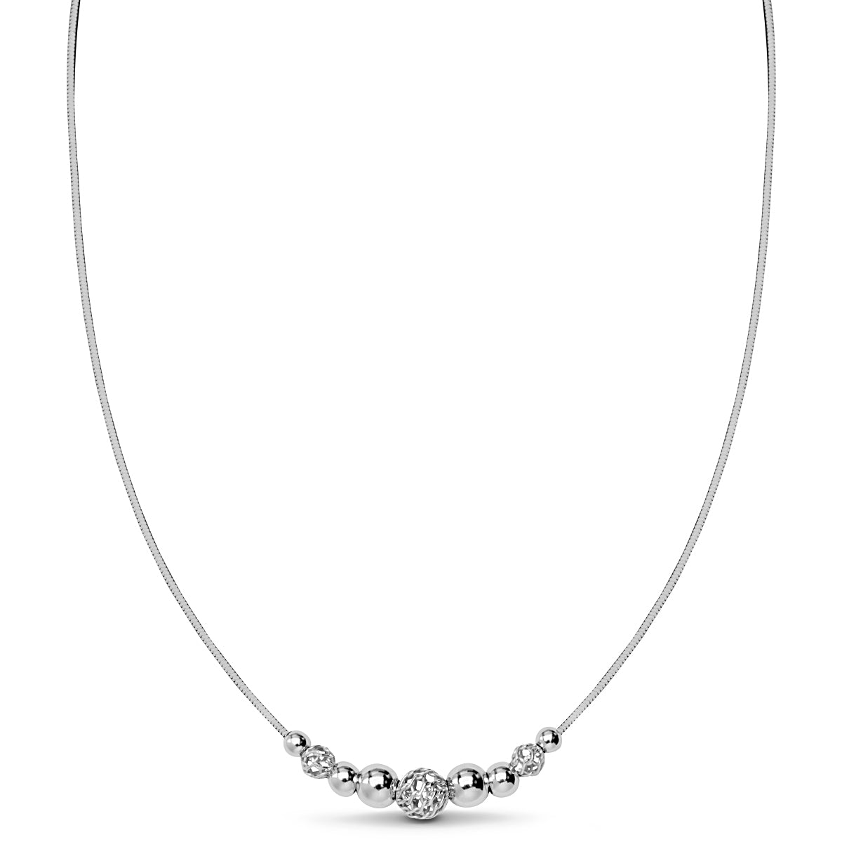 Naszyjnik srebrny - kulki