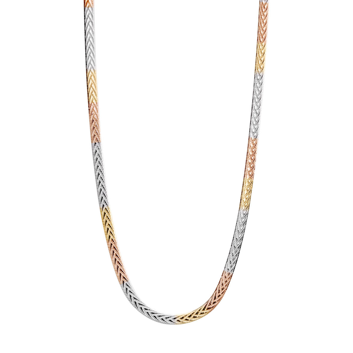 Naszyjnik srebrny trójkolorowy