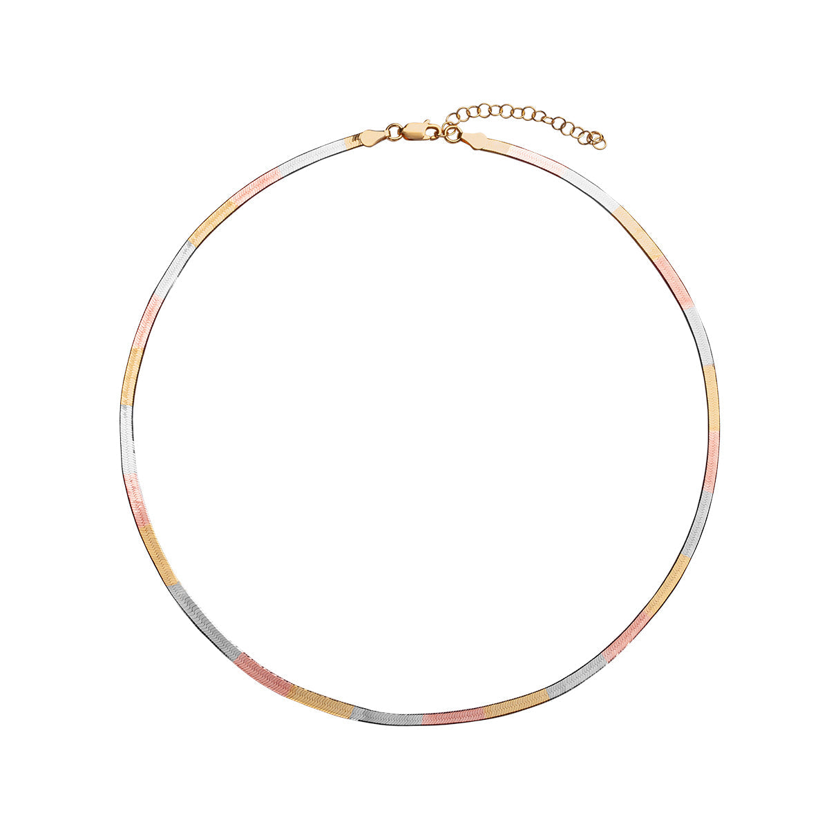 Naszyjnik srebrny trójkolorowy