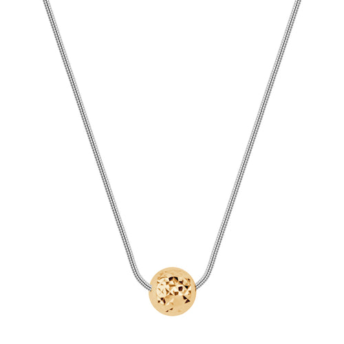 Naszyjnik srebrny pozłacany - kulka