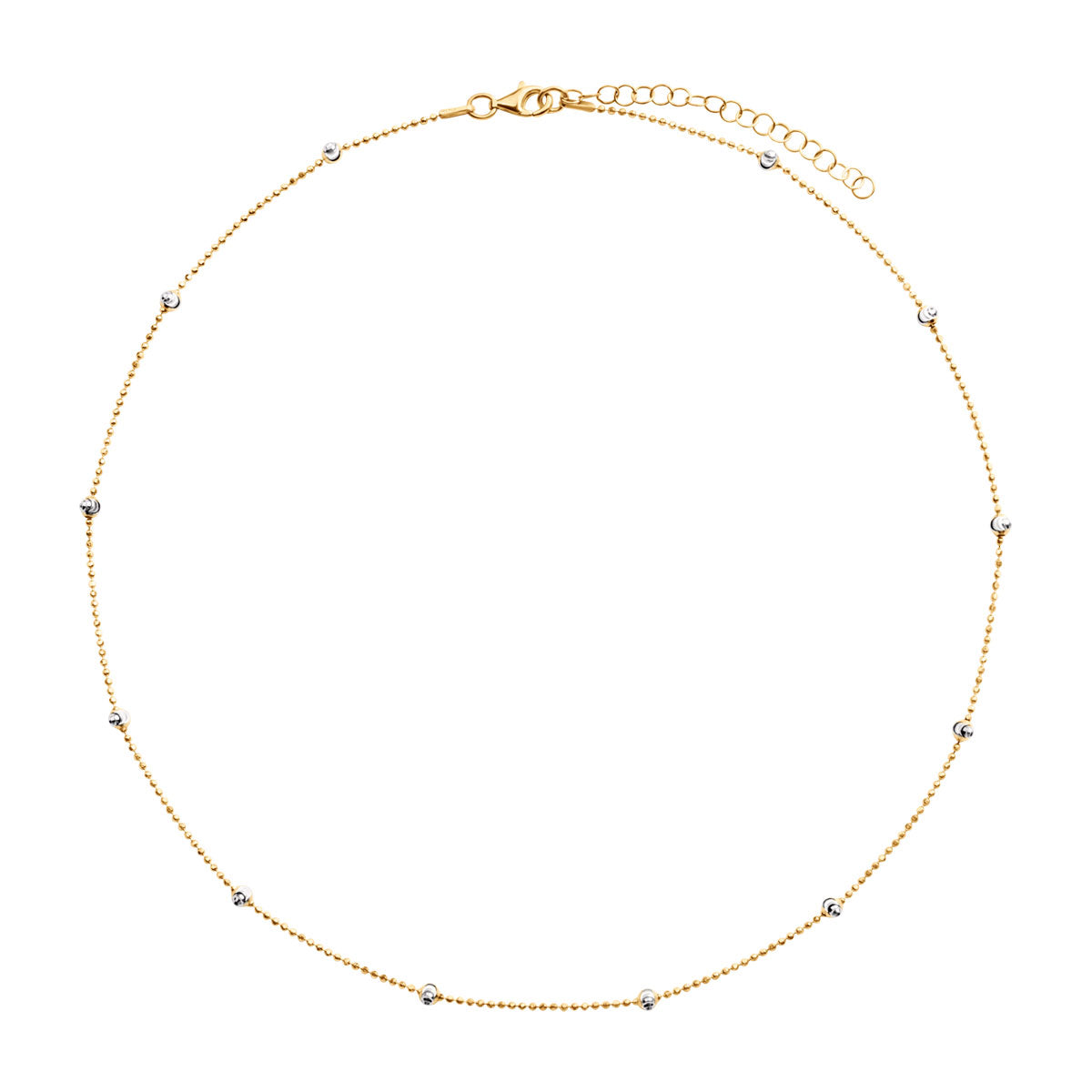 Naszyjnik srebrny pozłacany - kulki