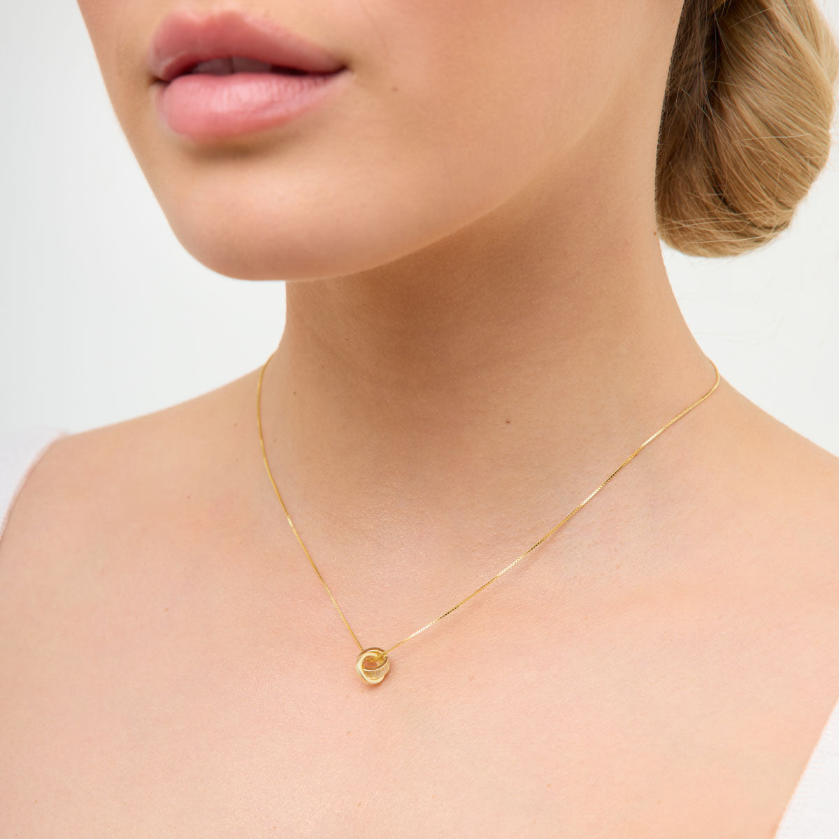 Naszyjnik srebrny pozłacany z cyrkoniami- koła