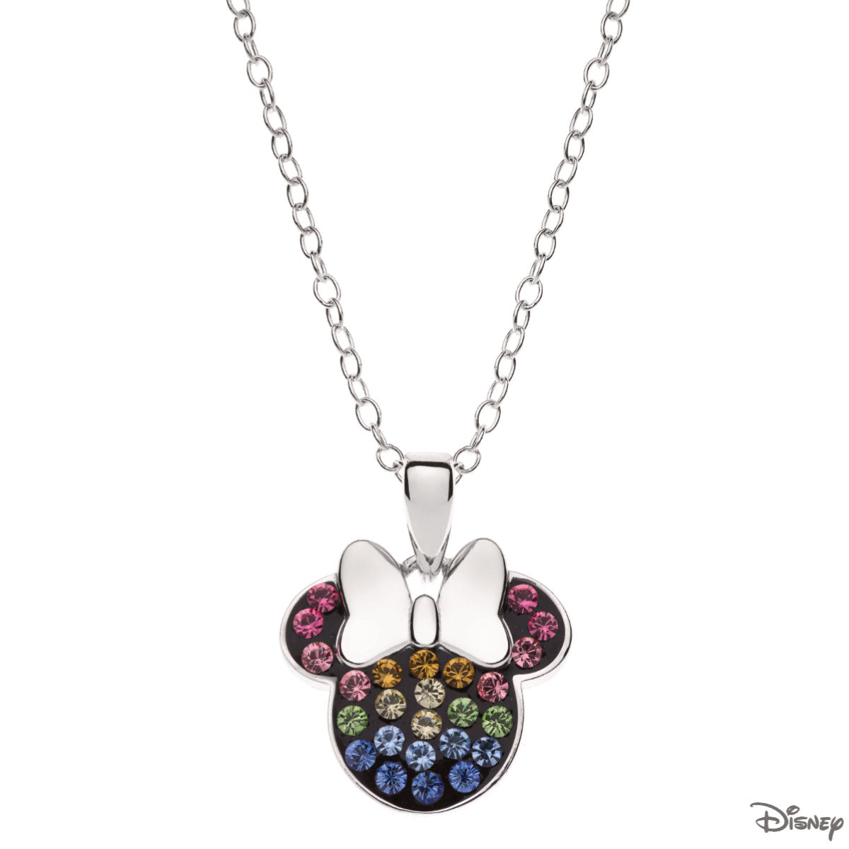 Naszyjnik z kolorowymi cyrkoniami - Myszka Minnie - Disney